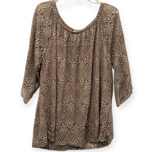 Elegant Brown Lace Women's Top